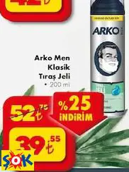 ARKO MEN KLASİK TIRAŞ JELİ 200 ML